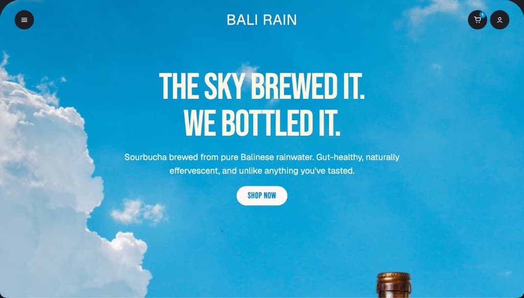 Bali Rain website landing page